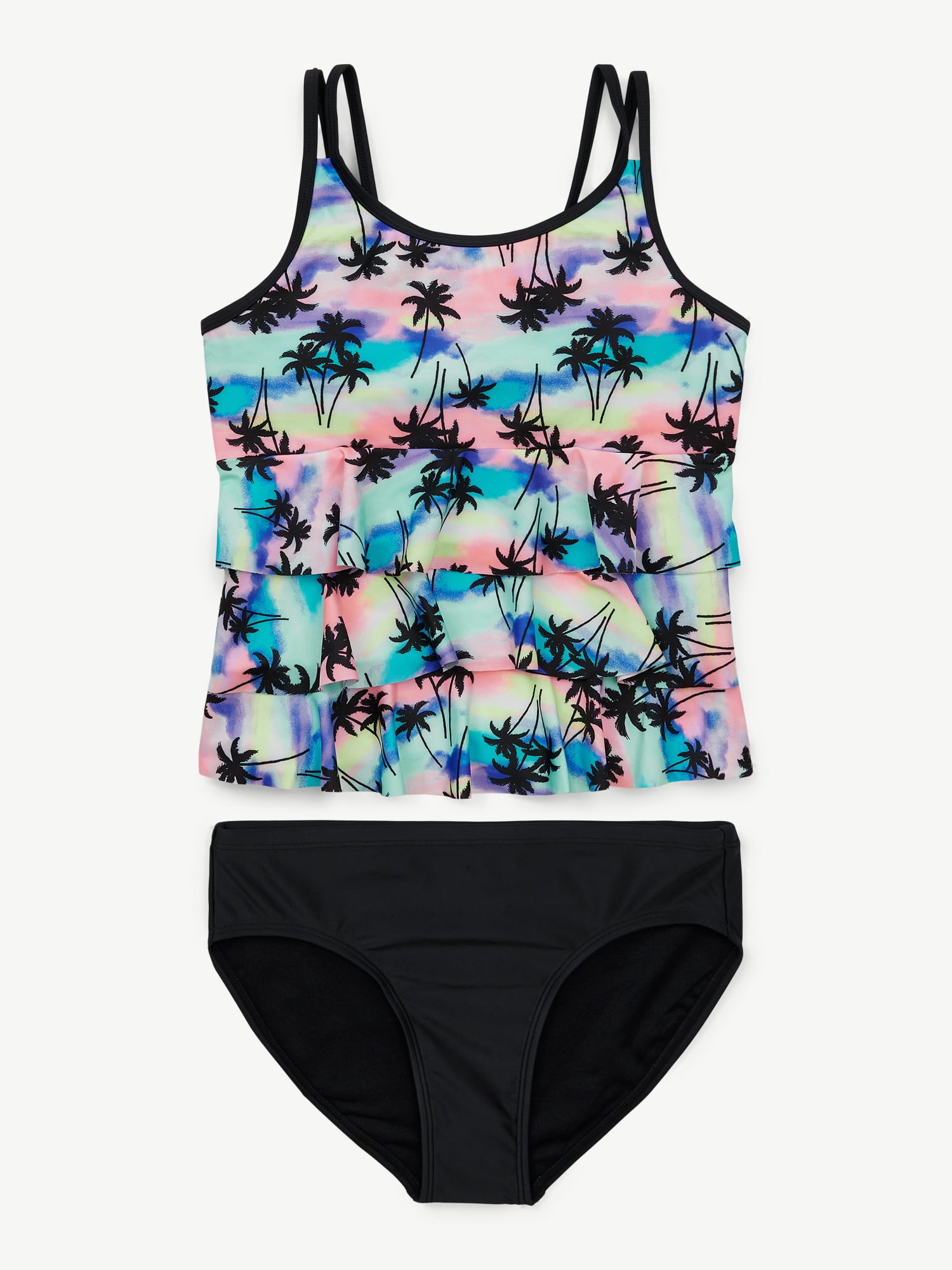 Justice Girls Ruffle Two Piece Tankini Swimsuit, Sizes XS-XL