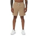 thumbnail image 2 of Satankud Men's Corduroy Shorts Casual Elastic Waist Drawstring Lightweight Summer Beach Shorts Side Slit Loose Fit Khaki 40, 2 of 9