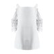 thumbnail image 4 of Fiudx Ofertas Flash Del Día Solo En Línea Blusa de Manga Corta de Moda con Cuello En V Suelta y Hombros Descubiertos, 4 of 6