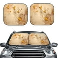 thumbnail image 6 of Lsque Retro Hand Drawn Honey Bees And Sunflowers 2 PCS Windshield Sun Shade | CarFoldable Window Covers | Car Accessories Reflect UV for Universal Cars SUV Truck | Large, 6 of 7