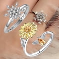thumbnail image 2 of Anillos giratorios para dedos, anillo de cuentas para nudillos para mujeres y niñas, anillos de girasol para aliviar la ansiedad, anillo giratorio antiestrés, juguete para hombres Gao Jinjia LED, 2 of 2