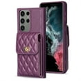 thumbnail image 6 of ELEHOLD Luxury Wallet Case&nbsp;for Samsung Galaxy S22 Ultra Case Organ Card Slots Holders PU Leather Metal Snap with Crossbody Shoulder Strap Shockproof Elegant Purse Case,purple, 6 of 6