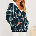 thumbnail image 6 of VERUGU Womens Jackets Casual Fall Winter Fashion Zipper Christmas Printed Coat Long Sleeve Drawstring Hooded Sweatshirt Blue XL, 6 of 6