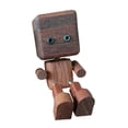 thumbnail image 4 of Figura de hombre de madera divertida para decorar el salpicadero del coche, adorno de escritorio con pies temblorosos. café, 4 of 9
