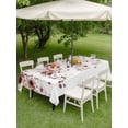 thumbnail image 4 of Outdoor Tablecloth with Umbrella Hole for Patio/Picnic/Party/Camping, Red Flowers Waterproof Table Cloth Rectangle Table Cover Washable, Spring Floral Elegant Pastoral Watercolor (52"x 70"), 4 of 8