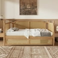 thumbnail image 2 of Euroco Traditional Style Rattan Twin Size Daybed with Trundle, Adult, Antique Walnut, 2 of 8
