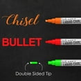 thumbnail image 3 of Kassa Liquid Chalk Markers Blackboards Neon Colors) - Chalkboard Marker Erases on Glass, Window, Black Board, Chalk Pens Include Reversible Bullet - Non-Toxic Ink, 3 of 9