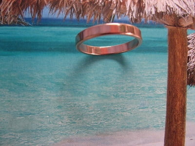 Size 7 Solid copper band ring CR42T-3mm wide - 1/8 of an inch wide.