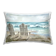 Stupell Industries Serene Beach Chairs Decorative Printed Throw Pillow, 14 x 20