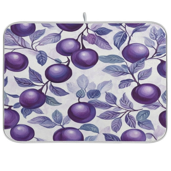Kitchen Drying Mat 16x18In Drying Dish Mat Dish Drying Mats Kitchen Countertop Multi-Function Drain Drying Mat Kitchen Table Large Purple Plum