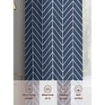 thumbnail image 6 of Navy Blue Geometric Sheer Curtains 108 Inch Length 2 Panels Set Window Treatments, Modern Pure Color Abstract Striped Rod Pocket Semi Curtains for Living Room/Bedroom/Kitchen Décor, 104"W x 108"L, 6 of 7