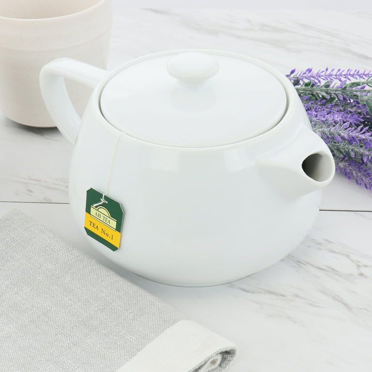 Our Table Simply White 32 oz. Porcelain Teapot with Lid