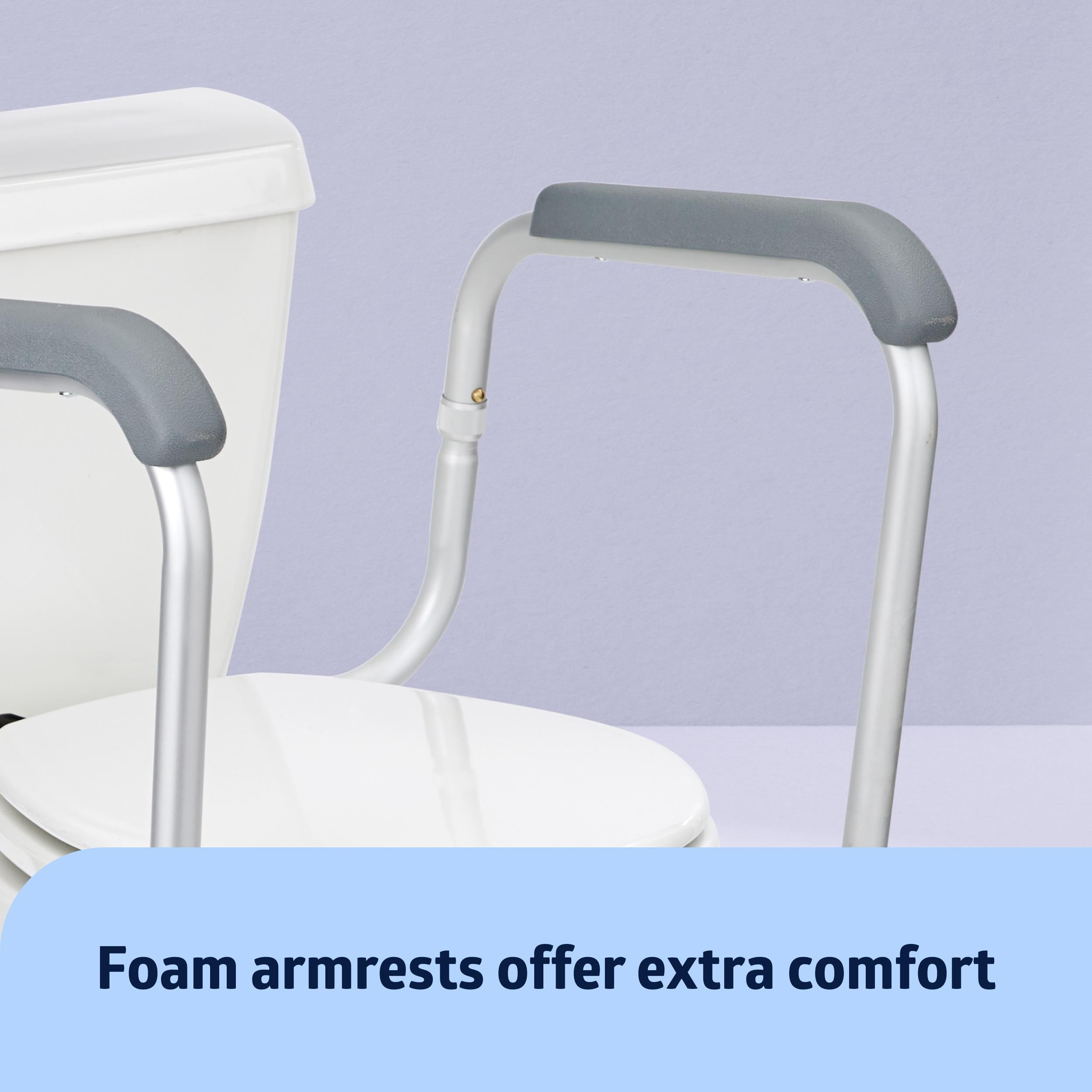 Medline Toilet Safety Rails, Height Adjustable Toilet Frame, 250 lb. Weight Capacity