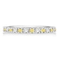 thumbnail image 3 of Fancy Yellow Canary and White Diamond Eternity Ring Band 14K Gold 1/2ct, 3 of 3