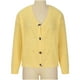 thumbnail image 5 of Blusa cárdigan de abrigo de otoño e invierno de punto con botones de color liso para mujer Pompotops qwe21694, 5 of 9