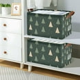 thumbnail image 2 of Yayeee Foldable Storage Basket for Shelves with Handles Set of 2 Waterproof Cloth Bins, Beige Christmas Trees, 2 of 7