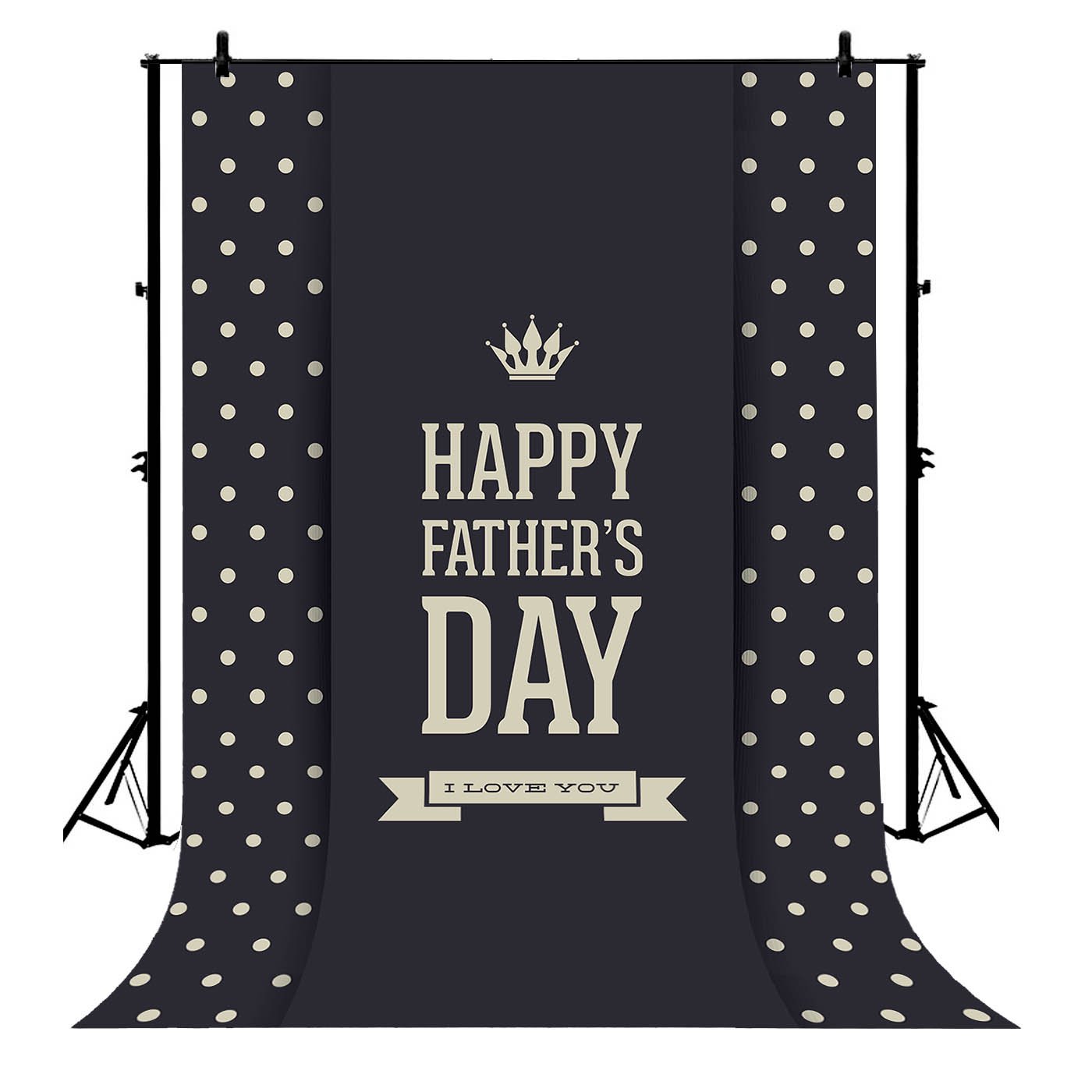 Gckg 7x5ft Black White Dot Gold Crown Father S Day Party