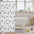 thumbnail image 3 of Manfei Modern Stars Shower Curtain 72Wx72L,Kawaii Cartoon Theme Bathroom Curtain,Black White, 3 of 5