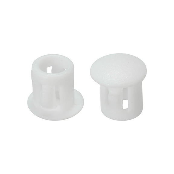 Uxcell 6mm 1/4" Plastic Hole Plugs, Flush Type Round Hole Cover Snap in Locking Hole Tube, White 60Pcs