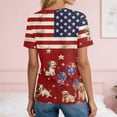 thumbnail image 7 of Women’s Short Sleeve V Neck Top with Butterfly and Star Print Casual Loose Fit Blouse for Everyday Wear Comfortable Lightweight Material Deep Red 3XL, 7 of 7