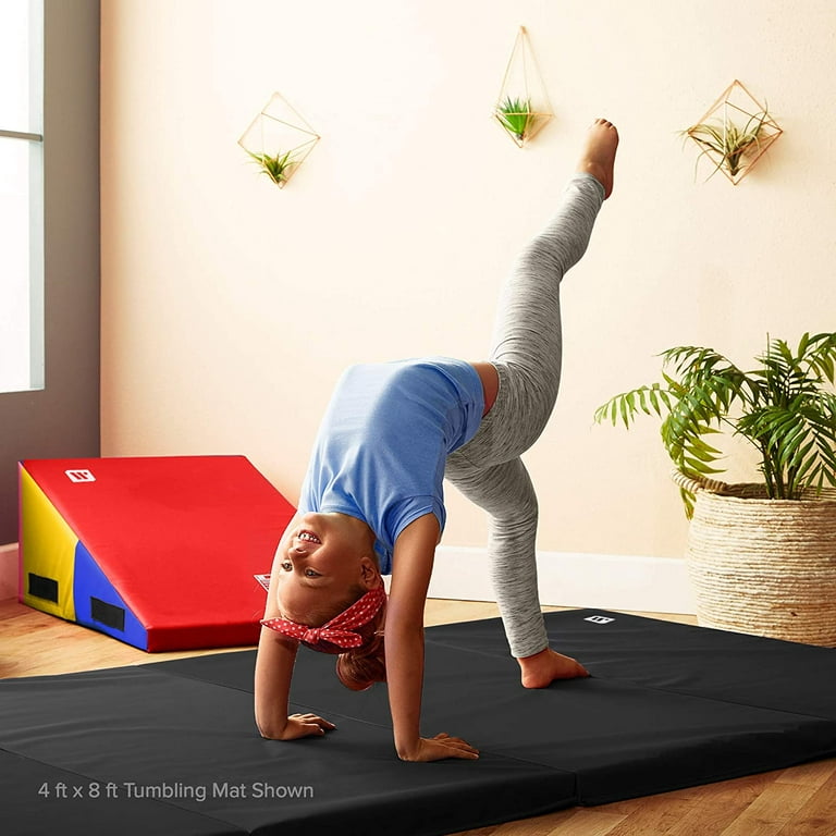 We Sell Mats 5 ft x 10 ft Gymnastics Mat, Folding Tumbling Mat for  Exercise, Yoga, Martial Arts, Portable with Hook & Loop Fasteners