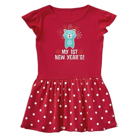 

Inktastic My 1st New Years Baby Bear Gift Baby Girl Dress