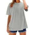 thumbnail image 3 of V-Neck Women's Short Sleeve T-shirt Women'S Loose And Comfortable Oversized Trendy T Shirt Top,Gray Women's Short sleeve T-shirt XXXL, 3 of 9