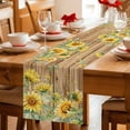 thumbnail image 5 of Sunflower Table Runner 72 Inches, Summer Eucalyptus Botanical Floral Brown Wooden Bed Runner Dresser Scarves Tabletop for Indoor Outdoor Parties/Ceremony/Banquet, 16" x 72", 5 of 9