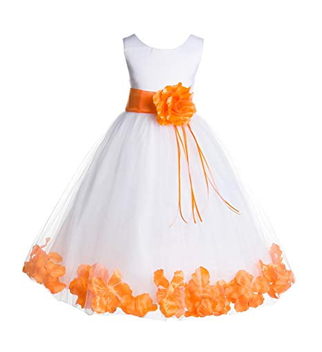 orange flower girl dresses wedding