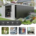 thumbnail image 5 of Outdoor Storage Shed 10×14 FT with 3 Lockable Doors,Utility Tool Shed Metal Storage Garden Sheds Frame and 4 Vents,for Backyard,Patio,Lawn,dark Grey, 5 of 8