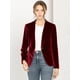 thumbnail image 2 of Abrigo Oficina Allegra K Chaqueta Terciopelo Botones Cuello Chal Vino Rojo XS, 2 of 7