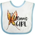 thumbnail image 3 of Inktastic Illinois Girl- Butterfly Girls Baby Bib, 3 of 4