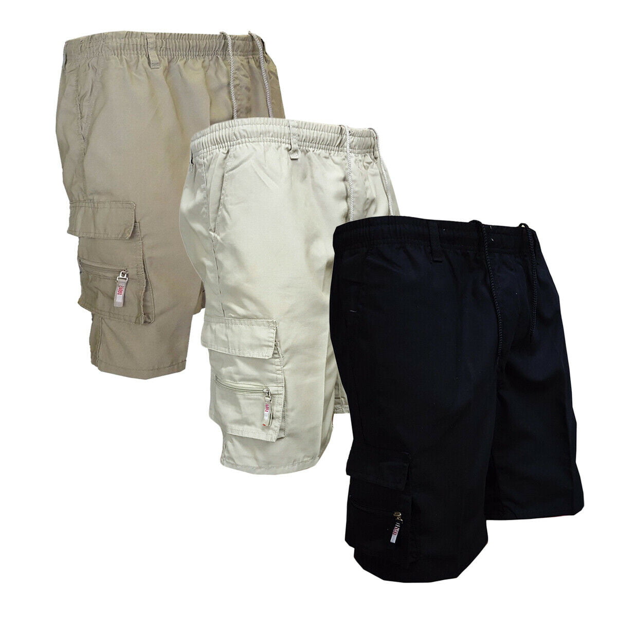 OUBAO Mens Cargo Shorts Pants Casual Pure Color Outdoors Pocket Beach Work Trouser Pant