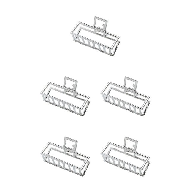 QualitChoice Pinces à Cheveux Mode Grand Style Simple Portable Ornements Géométriques pour la Saint-Valentin Barrettes pour Femmes Blanc/rectangle 5Set