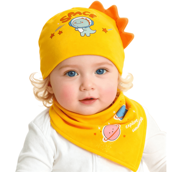 Children's cap set head cap with ears handsome cute baby fashion cartoon universe set head cap
