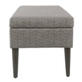 thumbnail image 3 of HomePop Banc de Rangement en Tissu Moderne avec Pieds en Bois Massif Gris, 3 of 9
