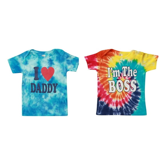Just Love Boys T-Shirts (Pack of 2) (Boys 12 Months, Daddy and Tie Dye)