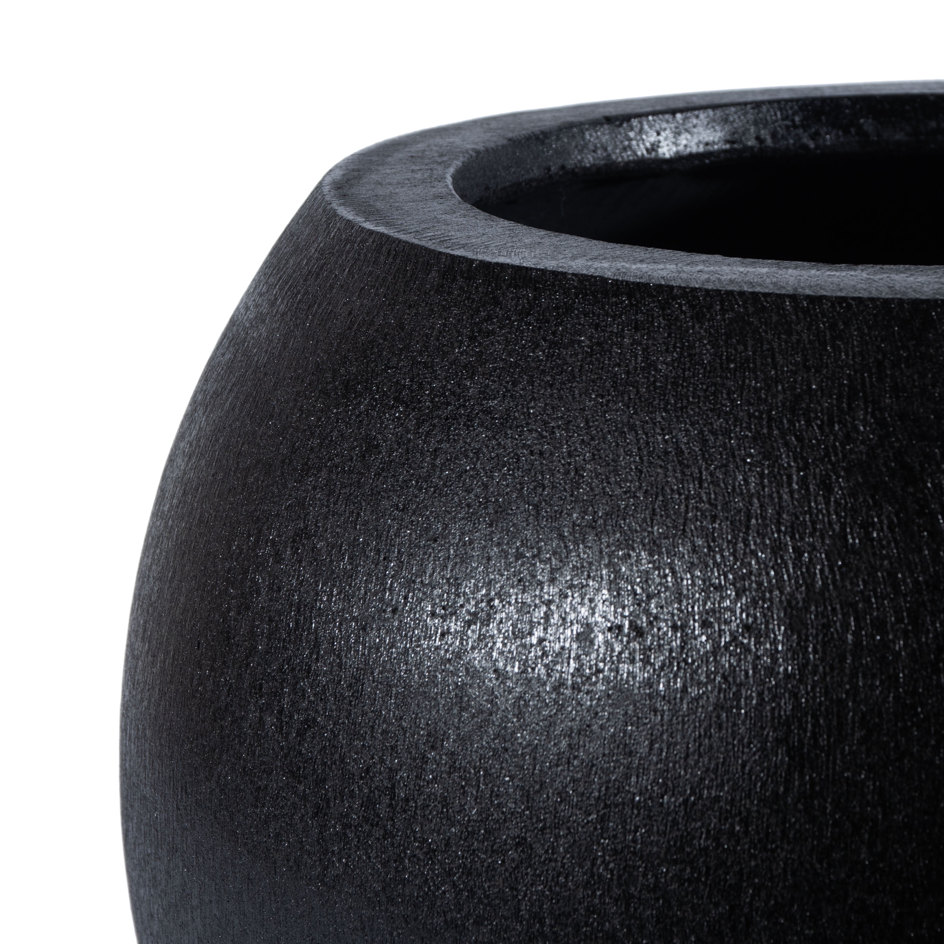 SAFAVIEH Gerand Concrete Modern Solid Round Patio Planter, Black