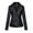 Black, variant on Fesfesfes Leather Jacket for Women Solid Zipper Leather Tops Cardigan With Pocket Short Coat Jacket