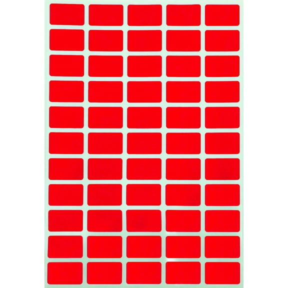 Royal Green Removable Labels 1 inch x 0.625 inch - Rectangle Color Coding Stickers in Neon Red (25.5mm x 16mm) - 550 Pack