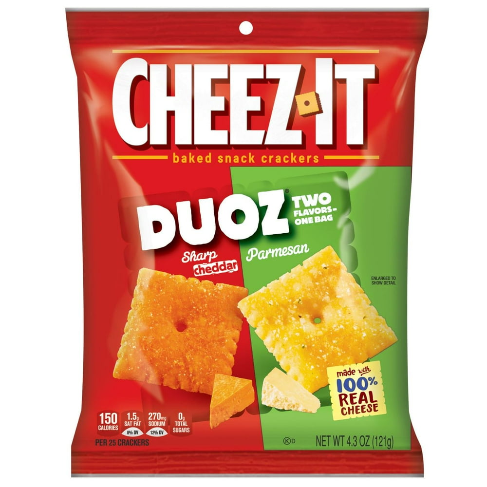 CheezIt, Baked Snack Cheese Crackers, Sharp Cheddar & Parmesan, 4.3 Oz