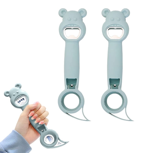 2pcs Purpose Beverage 4 In 1 Can Opener Lid Opener Kitchen Tool Can Opener Rip And Can Opener Opener Animal Punch Can Opener Handheld Hand for Seniors Bottles for Making Wing Corkscrew Opener Drinkers