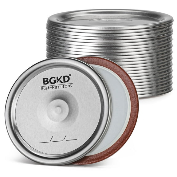 BGKD 24PCS Rust Proof Wide Mouth Canning Lids - Mason Jar Lids