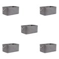 thumbnail image 3 of maskred Sac de Rangement Robuste et Durable pour Armoire, Espace Bien Organisé, Boîte de Rangement Pliable avec Poignée, Coton Multifonctionnel, Gris, 5 Pcs, 3 of 6