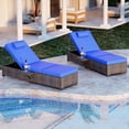 thumbnail image 2 of IdealHouse PE Rattan Outdoor Chaise Lounge, 5-Position Adjustable Backrest, Water-Resistant Cushioned Recliner, Sunbathing Chair for Beach, Yard, Poolside, 2 of 6
