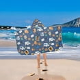 thumbnail image 2 of Yayeee Kids Hooded Towel with Hand Pockets Beach Soft Absorbent Bath Wrap 50 x 23.5 inch, Cartoon Mail Truck Pattern, 2 of 5