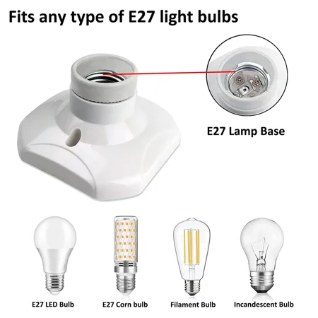 E27 Screw Ceiling Socket Garage Socket AC 220-240V E27 LED Bulb Socket Base White Plastic Lamp Base for Wall Lamp 4 Pack Walmart Canada