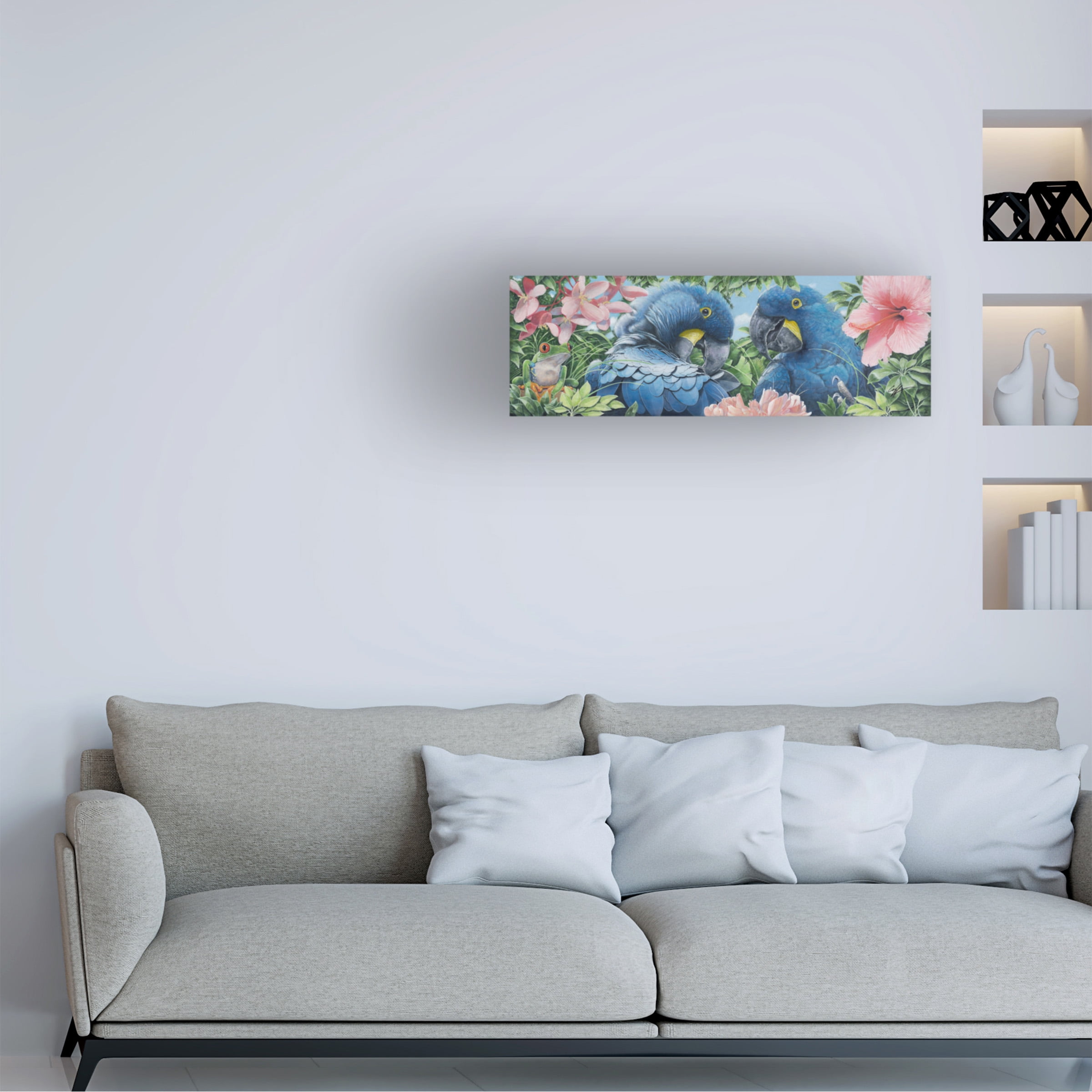 Durwood Coffey 'Blue Macaws' Canvas Art