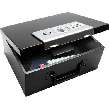 Concealable Small Safe - Steel Safe with Digital Combination Lock, 0.26 Cubic Foot - Black