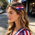 thumbnail image 1 of Independence Day Bow Hair Clip Accessory Holiday Party Red White Blue Star Striped Flag Hair Accessory Side Clip, 1 of 6